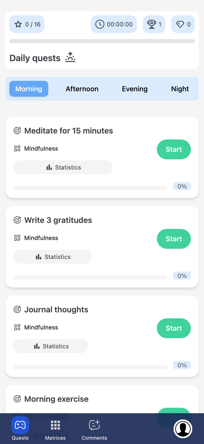 Daily Habits Tracking